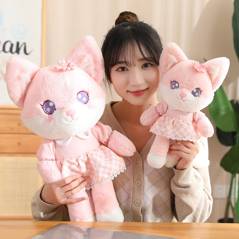 Peluche renard en fleurs de cerisier
