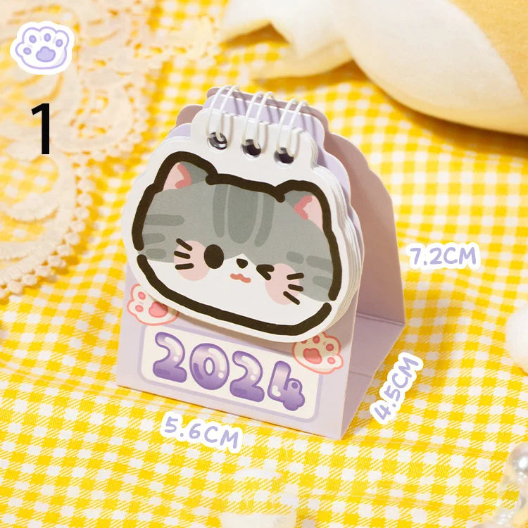Calendrier de bureau pour chats 2024