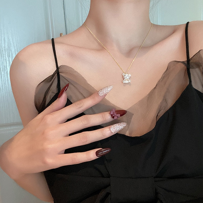 Collier pendentif ours en peluche