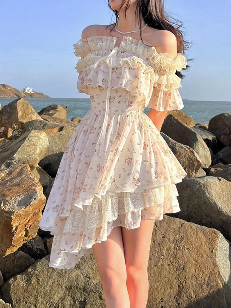 Sweet Floral Off-Shoulder Dress