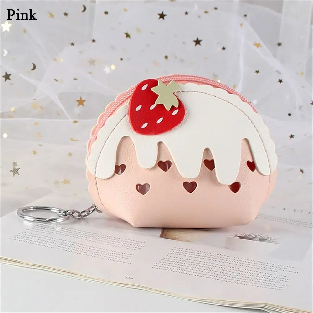 Porte-monnaie en forme de glace à la fraise