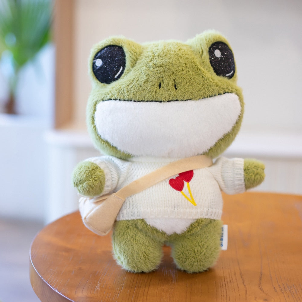 Peluches grenouilles aventureuses