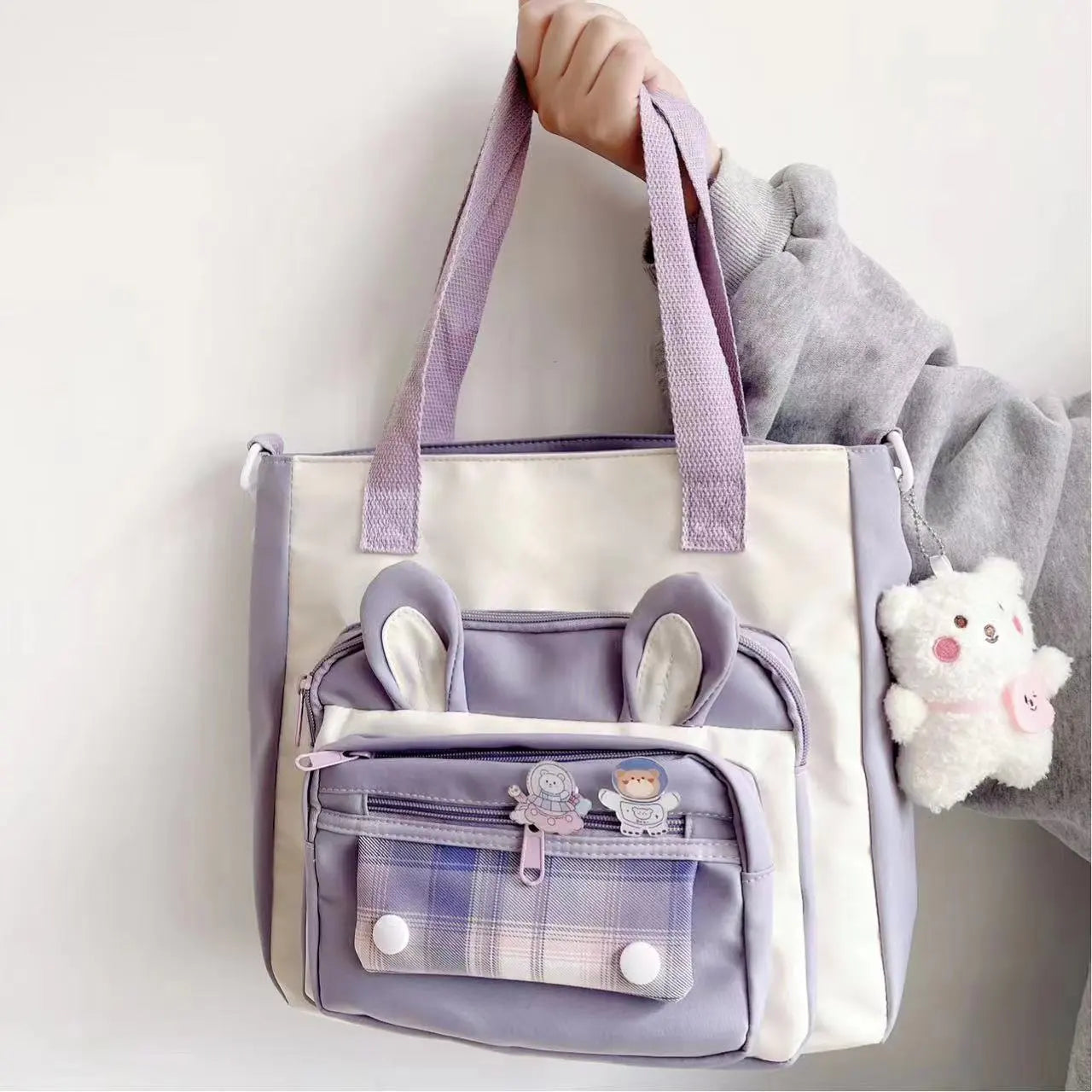 Sac fourre-tout à bandoulière avec oreilles de lapin