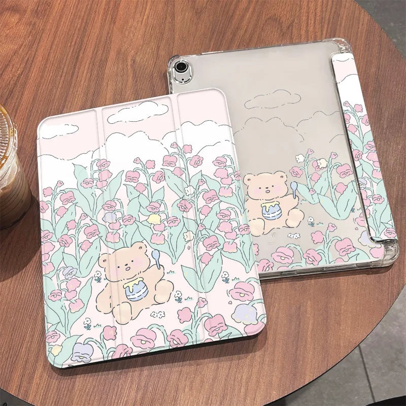 Flower Honey Bear iPad Case