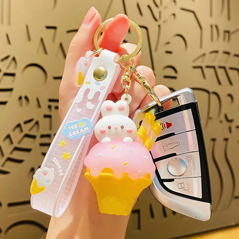 Ice Cream Bunny Key Chains