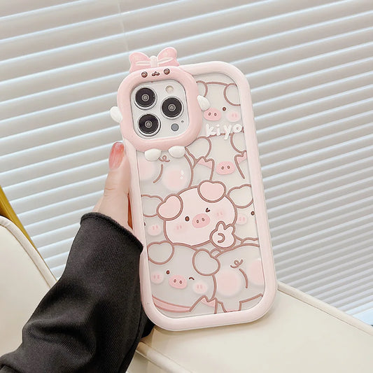 Coque iPhone Kawaii Pigs