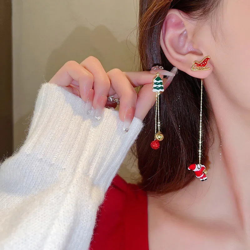 Boucles d'oreilles pendantes de Noël