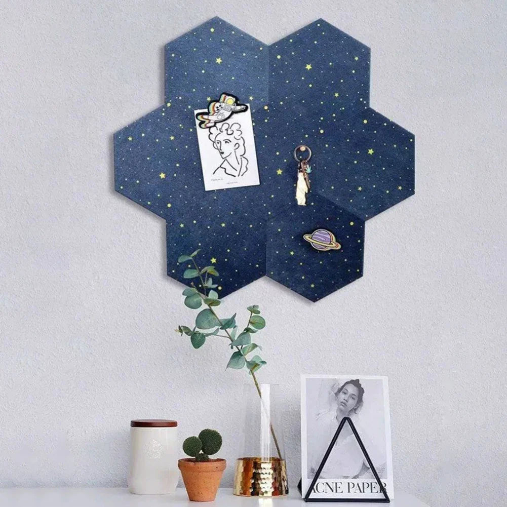 Azulejo de pared de tablero de fieltro hexagonal
