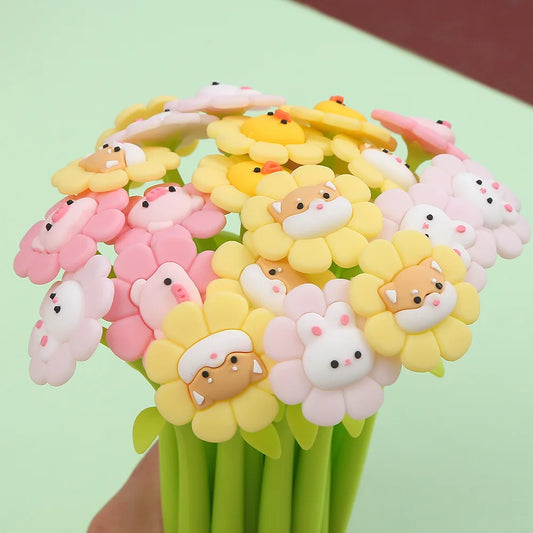 Stylos animaux et fleurs