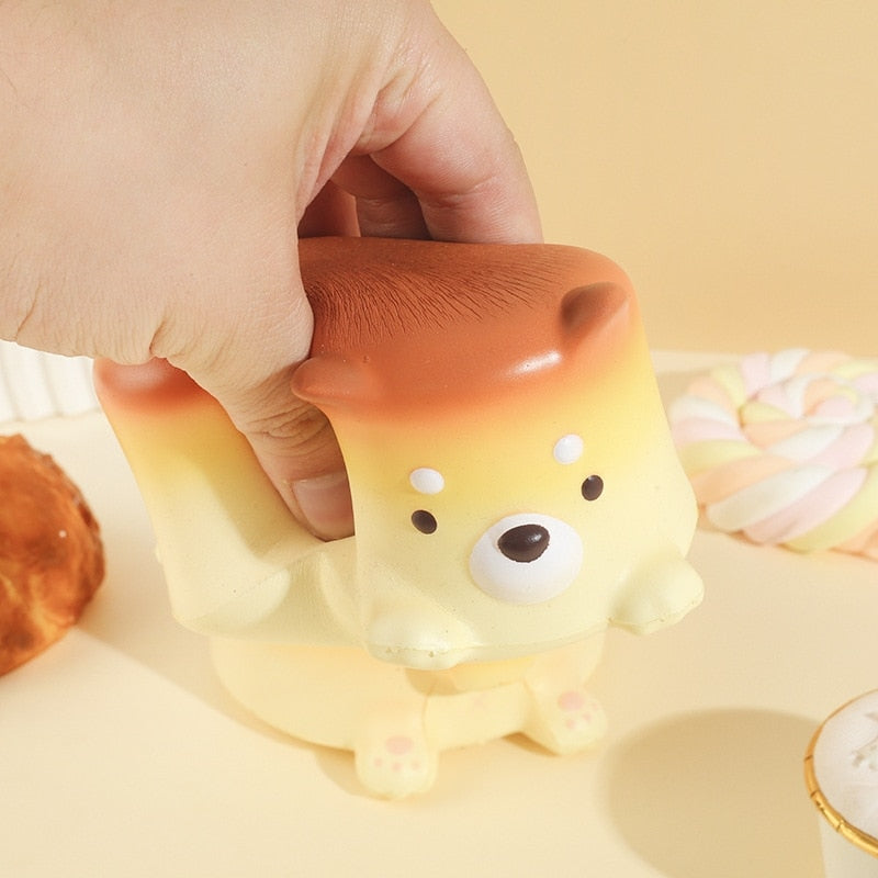 Jouet à presser pour chiot en forme de gâteau au fromage