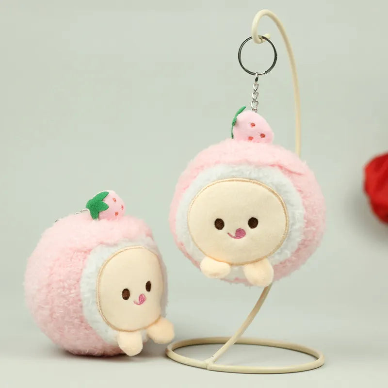 Porte-clés en peluche Dessert aux fraises