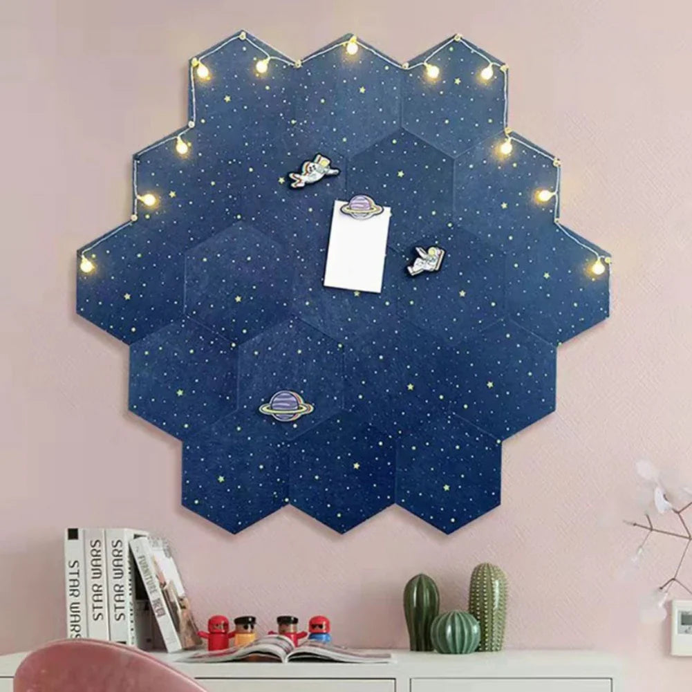Azulejo de pared de tablero de fieltro hexagonal