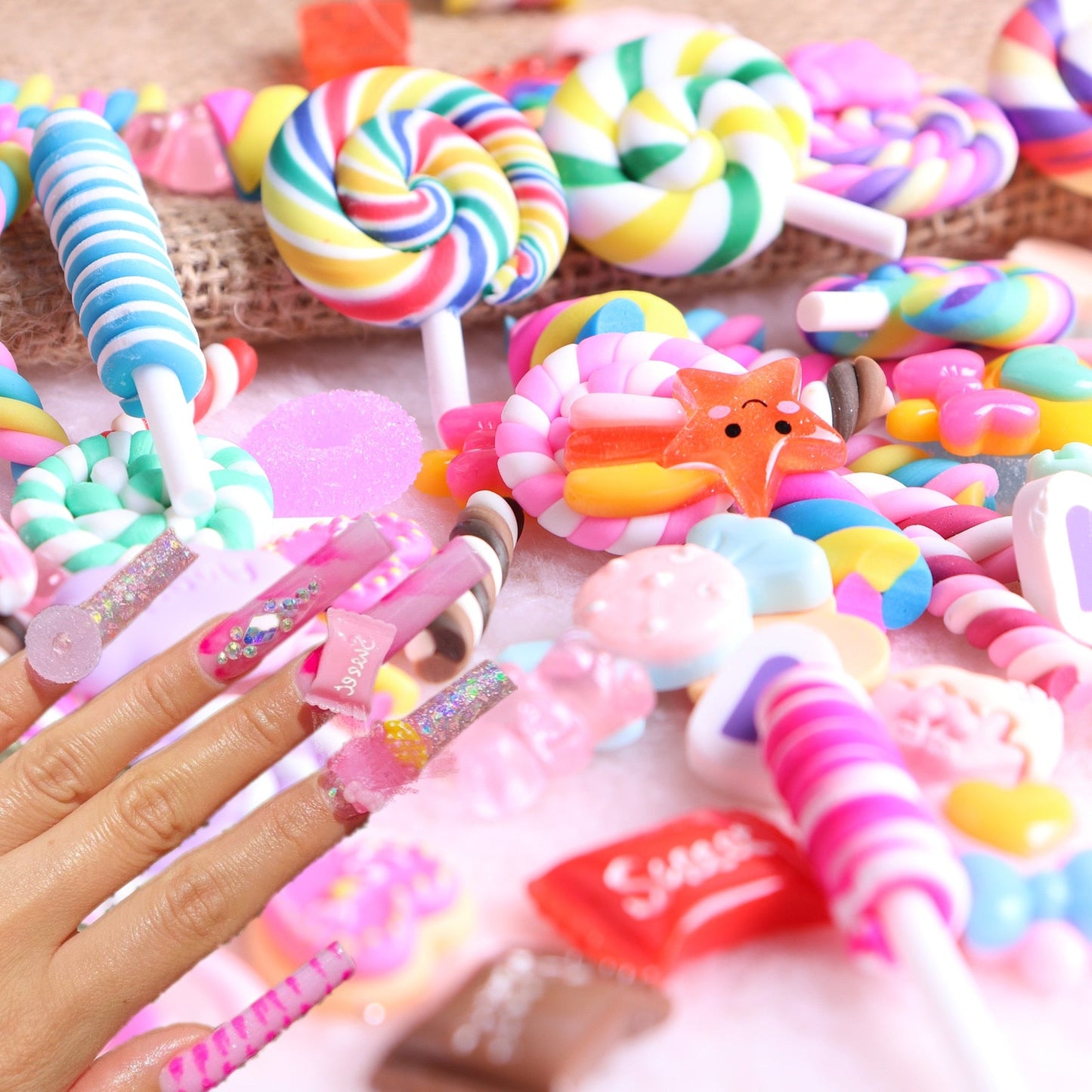 Breloques pour ongles en forme de bonbons