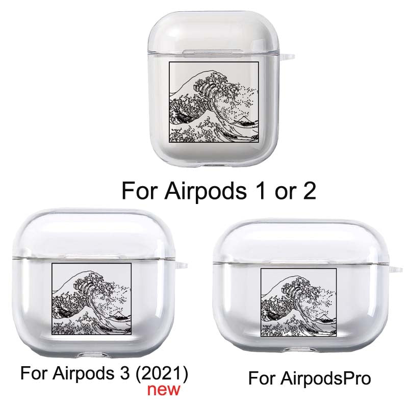 Étui pour Airpods à imprimé Wave Block