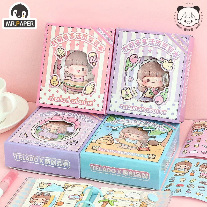 Cuadernos de verano de chicas kawaii junto al mar