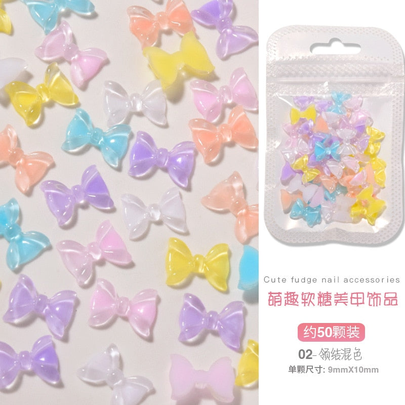 Charms pour ongles pastel brillants