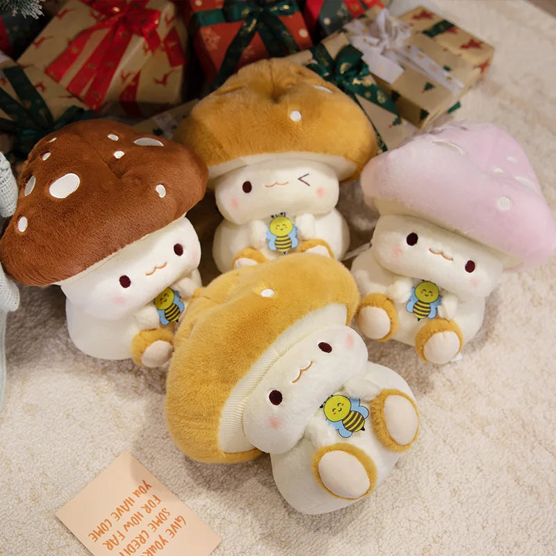 Peluches Kawaii Champignon et Abeille