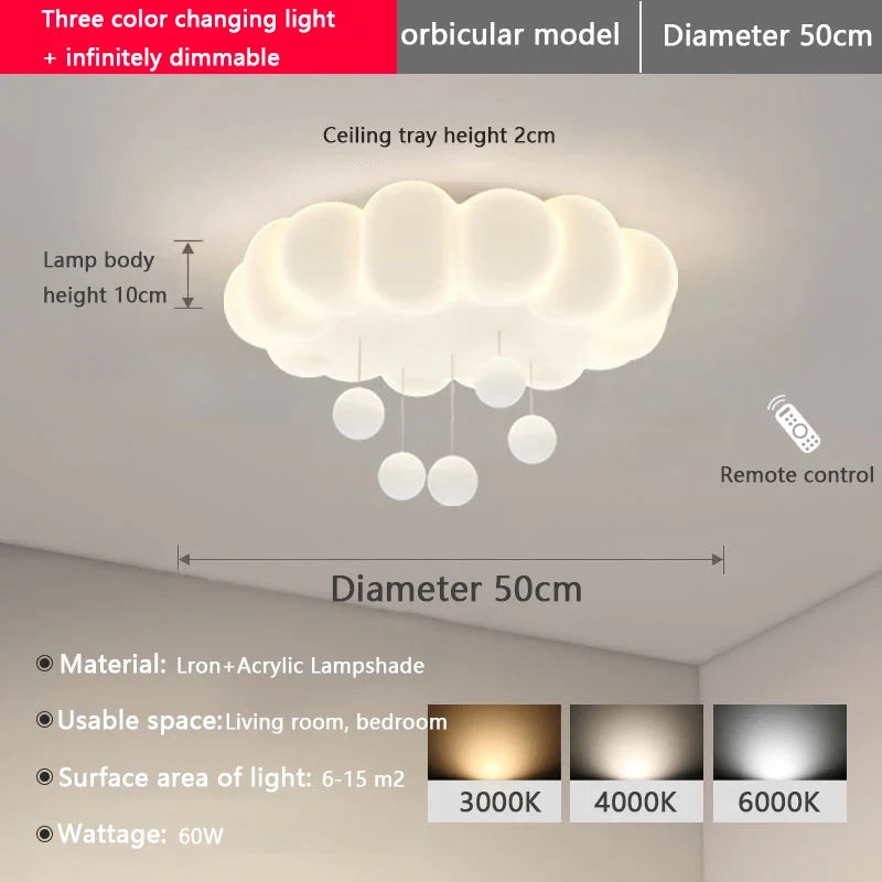 Kawaii Chibi Rain Cloud Ceiling Light
