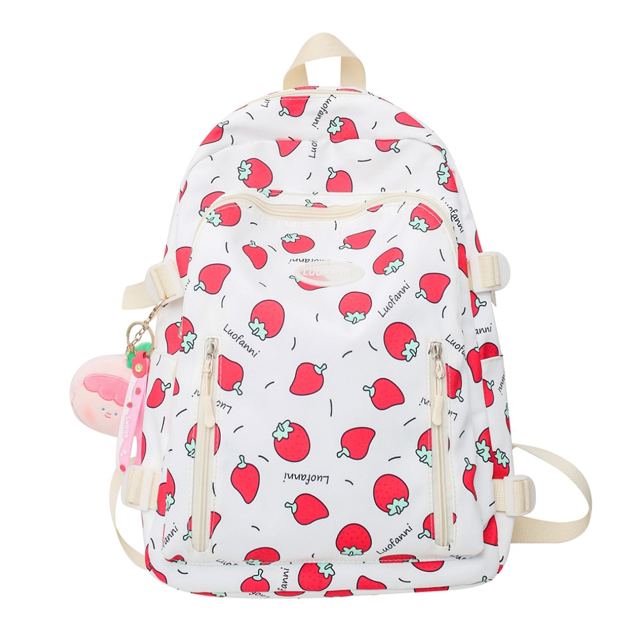 Sac à dos imperméable à imprimé fraise