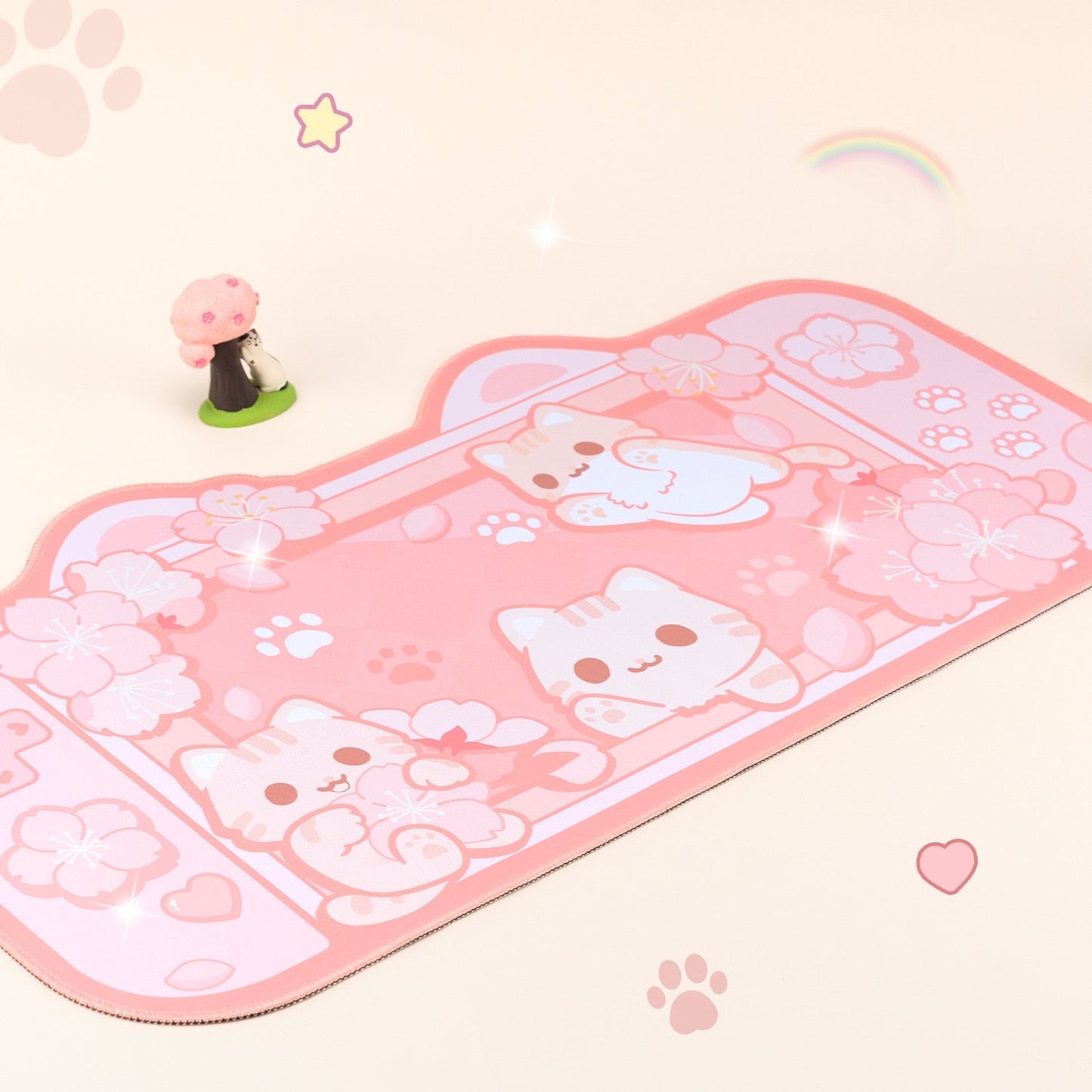Almohadillas de escritorio con diseño de gato y conejo