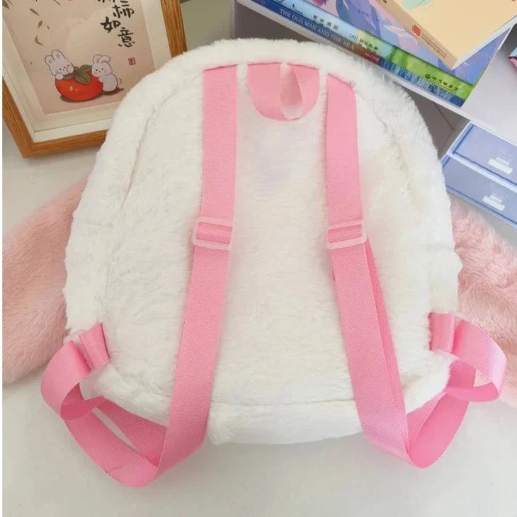 Mochila de conejito de peluche kawaii