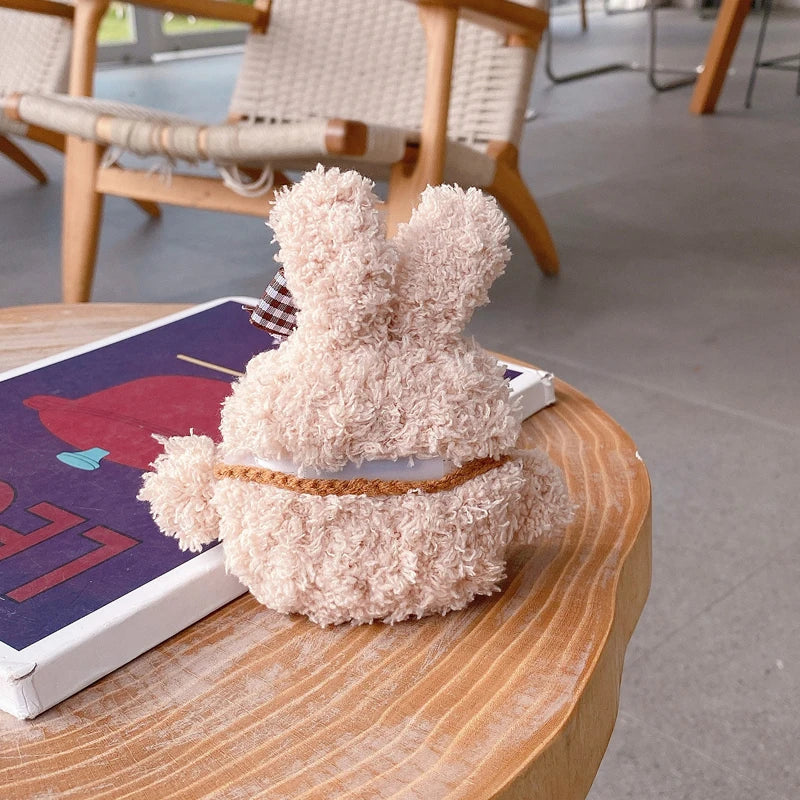 Étui AirPods en peluche lapin