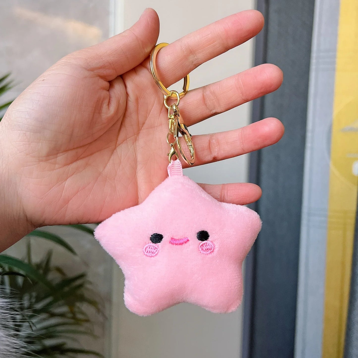 Porte-clés pendentif en peluche étoile kawaii