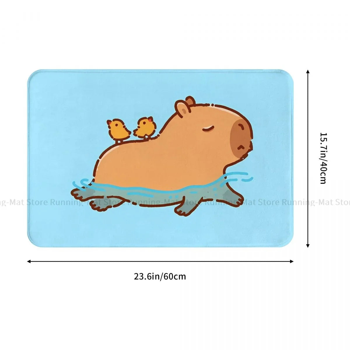 Alfombra de baño con diseño de carpincho nadador