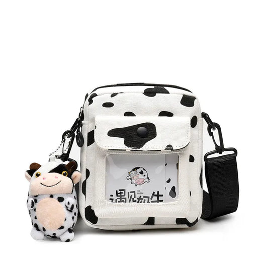 Mini sac à bandoulière imprimé vache