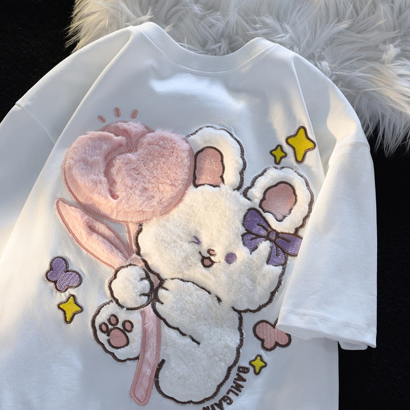 T-shirt lapin tulipe moelleux