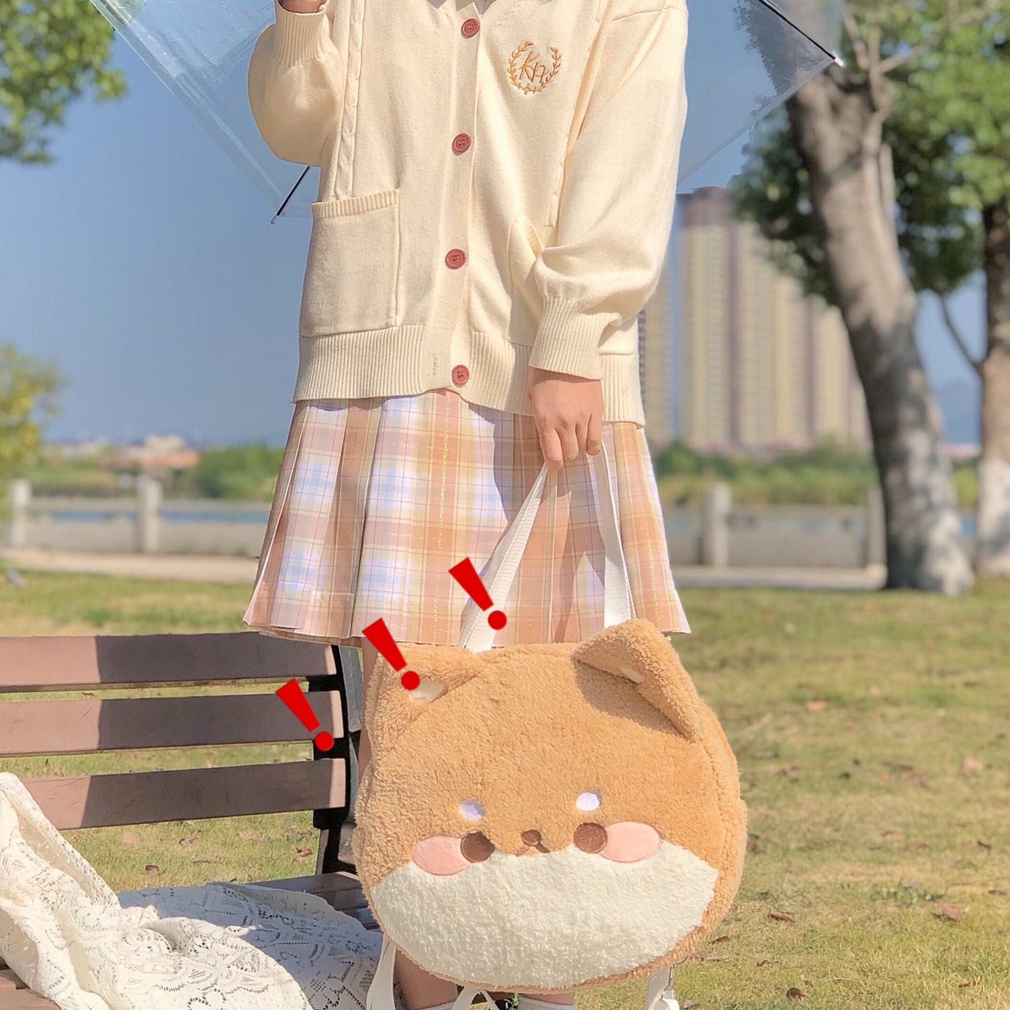 Sac à dos en peluche Shiba Inu