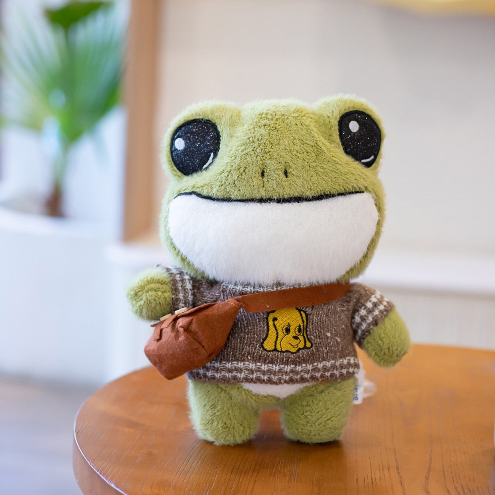Peluches grenouilles aventureuses