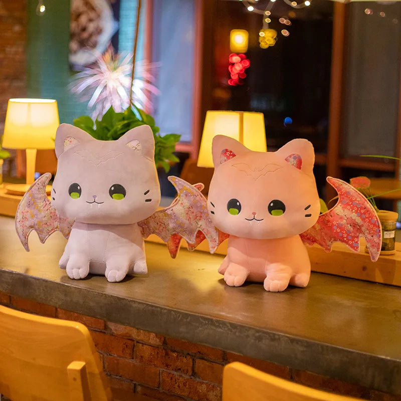 Peluches chat-chauve-souris kawaii