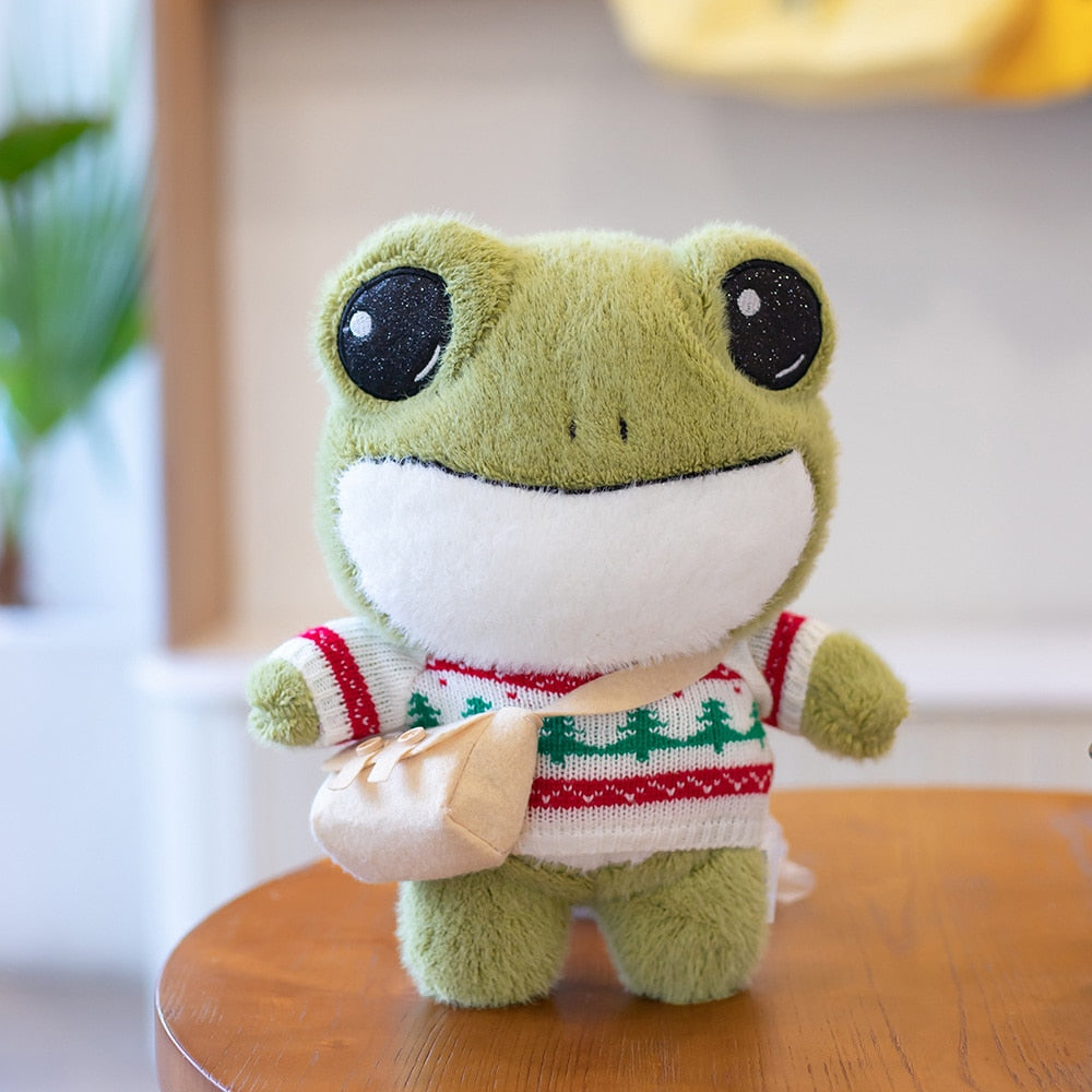 Peluches grenouilles aventureuses