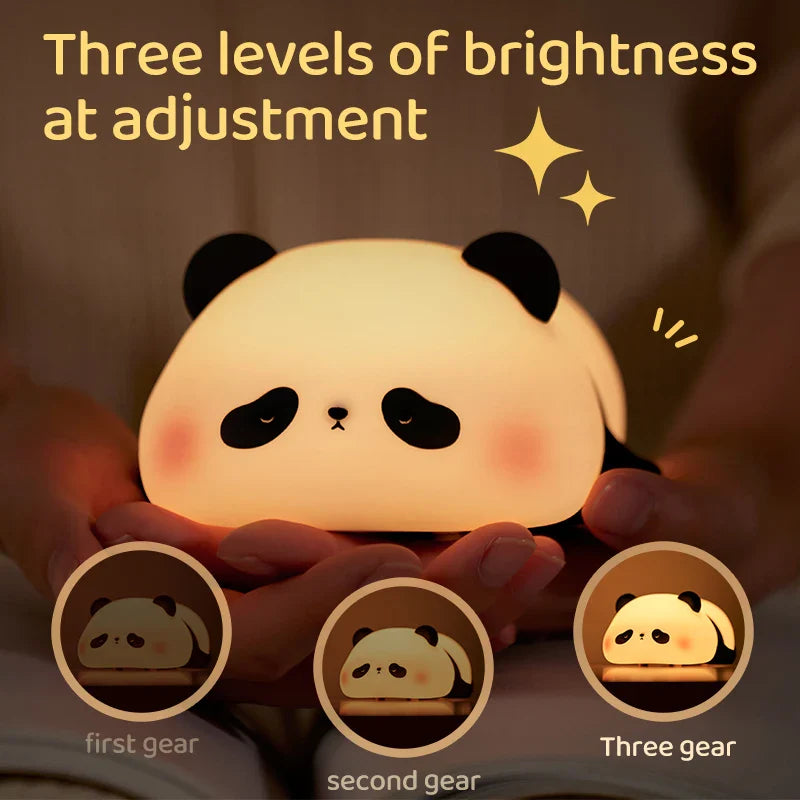 Luces nocturnas LED de panda dormido