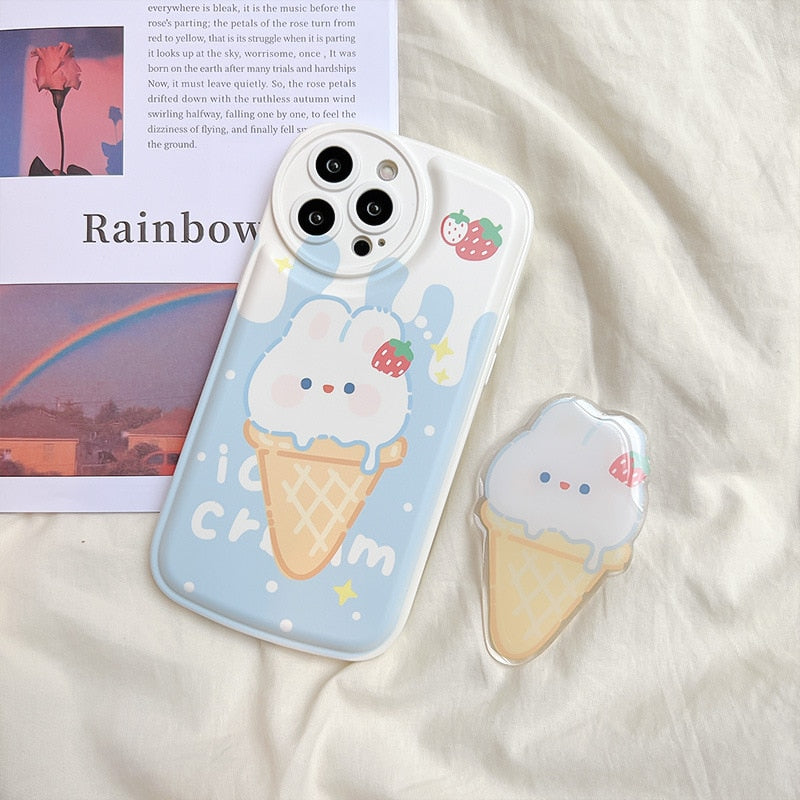 Funda para iPhone con diseño de conejito de helado