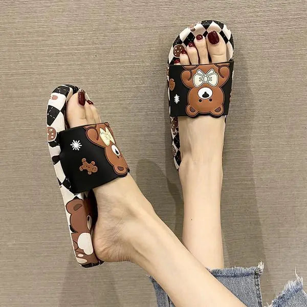 Chaussons ours en peluche