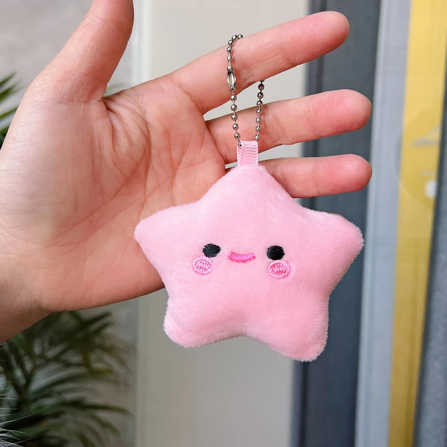 Porte-clés pendentif en peluche étoile kawaii