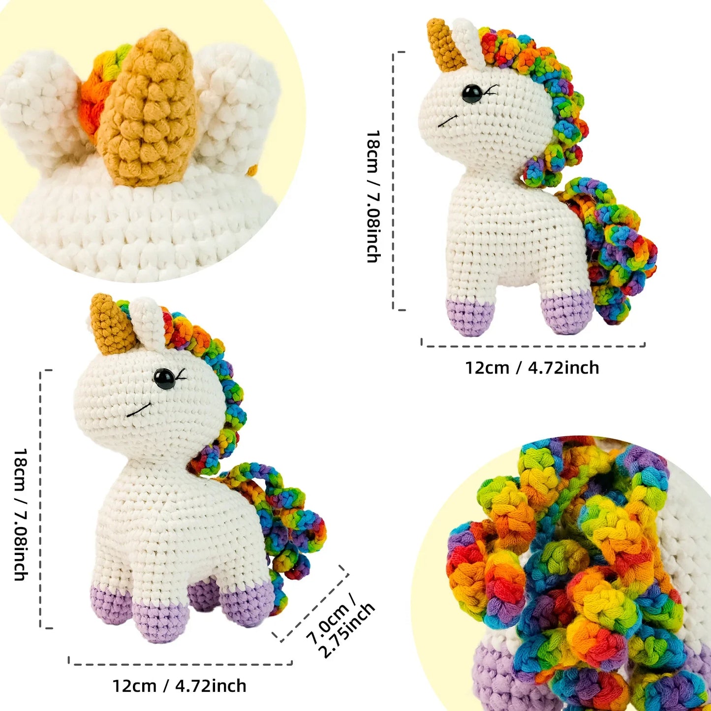 Licorne - Kit de crochet kawaii pour débutants