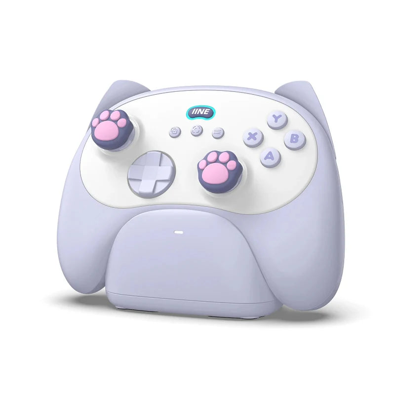 Kawaii Meowing Neko Wireless Controller With Charging Dock NS