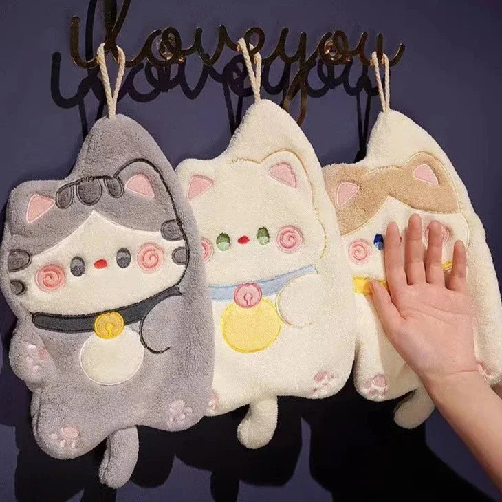 Toallas de mano con forma de gato