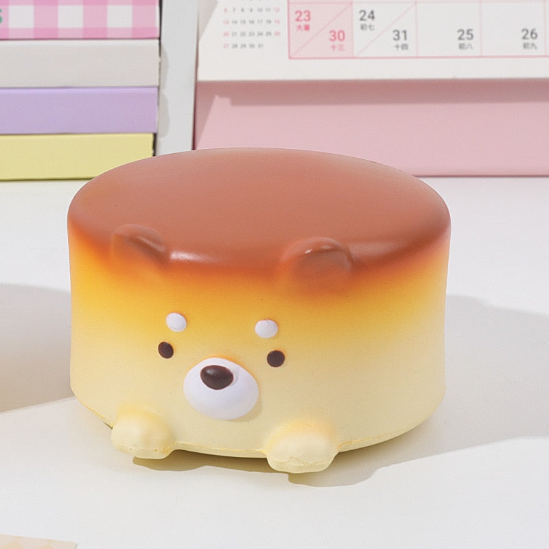 Jouet à presser pour chiot en forme de gâteau au fromage