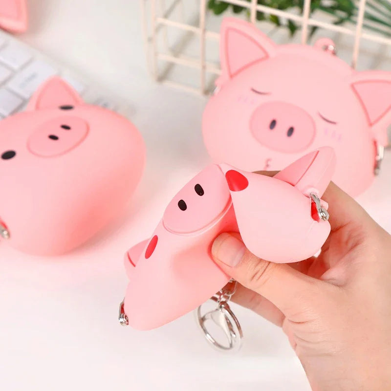 Porte-monnaie en silicone Cochon rose