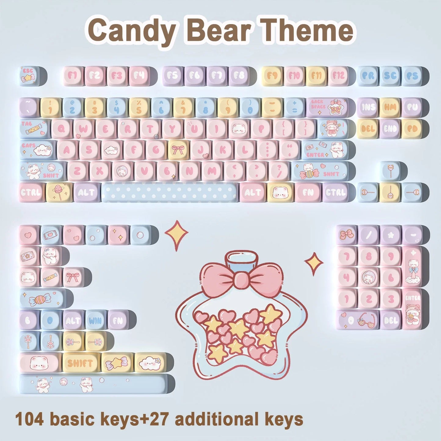 Ensemble de touches de clavier Candy Bear
