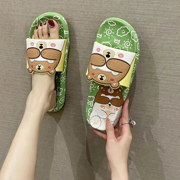 Chaussons ours en peluche
