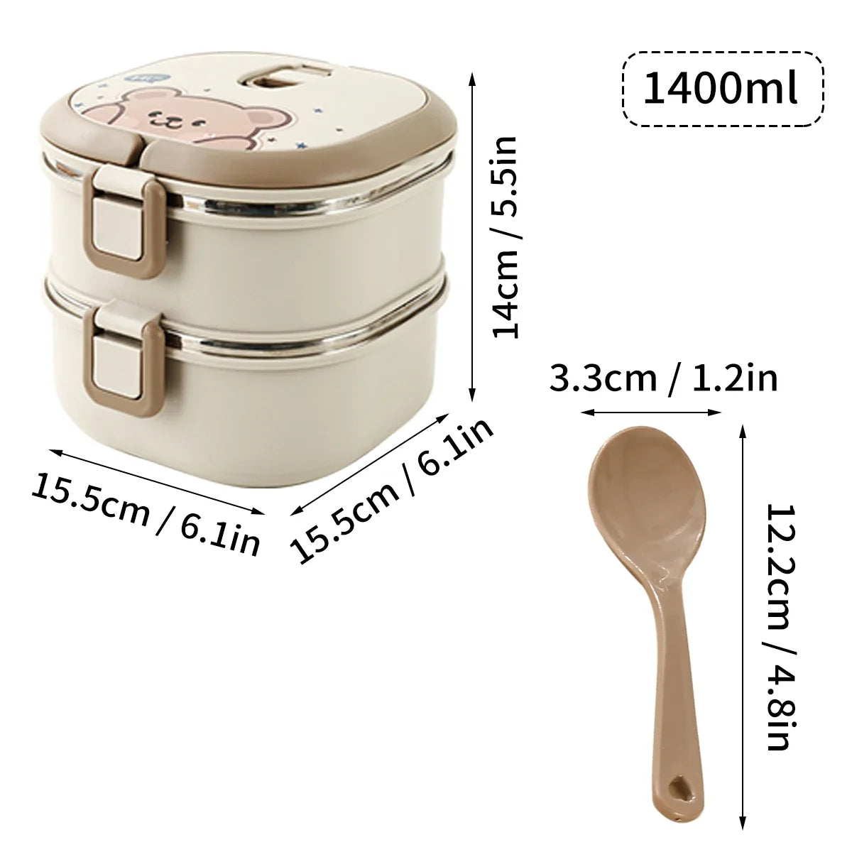 Cajas bento apilables de acero inoxidable