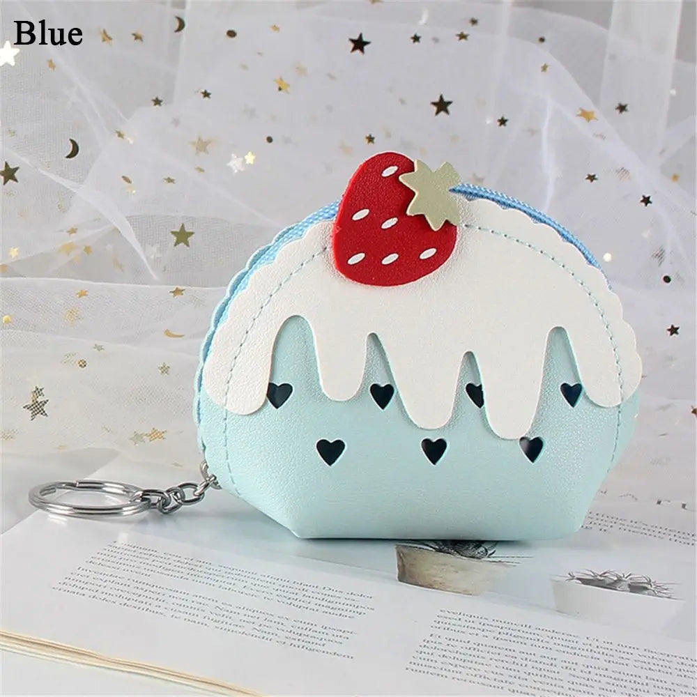 Porte-monnaie en forme de glace à la fraise
