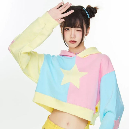 Sweat à capuche K-Pop Pastel Star