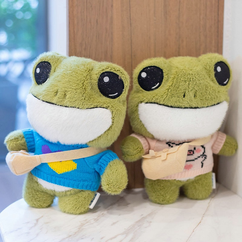 Peluches grenouilles aventureuses