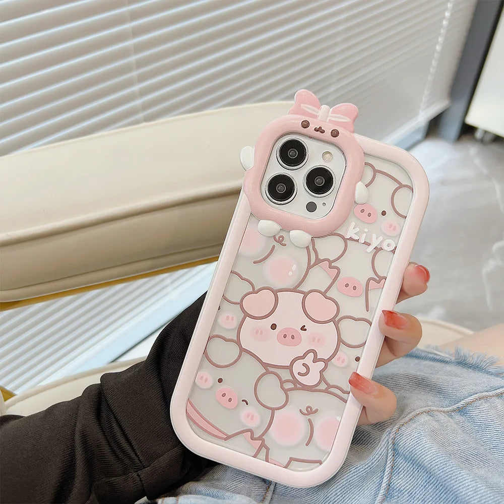 Coque iPhone Kawaii Pigs